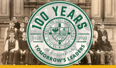 CLS Logo in green with white back ground. "100 Years of Accelerating Tomorrow's Leaders, 1923-2023" in a circle.